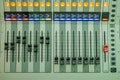 Closeup Audio sound and mixer music