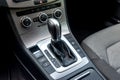 Closeup of automatic transmission inside car salon Royalty Free Stock Photo