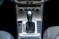 Closeup of automatic transmission inside car salon Royalty Free Stock Photo