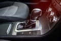 Closeup of automatic transmission inside car salon Royalty Free Stock Photo