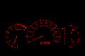 Closeup of an automobile dashboard at night Royalty Free Stock Photo