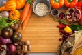 Closeup on autumn vegetables on cutting board Royalty Free Stock Photo