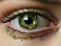 Closeup of Avocado Green Eye with Target Rings - AI Generated