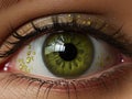 Closeup of Avocado Green Eye with Target Rings - AI Generated