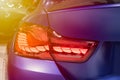 The Closeup Back Red Tail light car Royalty Free Stock Photo