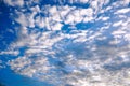 Bright blue sky and cotton clouds with sun lights on afternoon summer Royalty Free Stock Photo