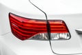 Closeup backlamp of a white luxury car Royalty Free Stock Photo