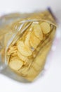 Potato chips Almost completely empty bag. Royalty Free Stock Photo