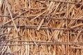 Closeup bale with compressed straw background.