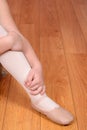 Closeup ballerina leg and shoe