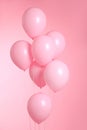 Closeup of balloons on pink background