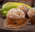 Closeup of a Banana Nut Muffin Royalty Free Stock Photo