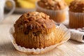 Closeup of Banana Nut Muffin Royalty Free Stock Photo