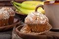 Closeup of a Banana Nut Muffin Royalty Free Stock Photo