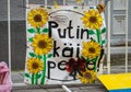 Closeup banner 2, solidarity with Ukrain at Russian Embassy, Tallinn, Estonia