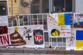 Closeup banner 3, solidarity with Ukrain at Russian Embassy, Tallinn, Estonia