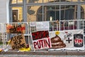 Closeup banner 4, solidarity with Ukrain at Russian Embassy, Tallinn, Estonia