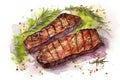 Fillet meat grill cut food dinner roast steak barbecue cooked meal beef Royalty Free Stock Photo