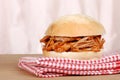 Closeup barbecue pulled pork sandwich Royalty Free Stock Photo