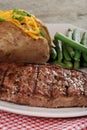 Closeup barbecue strip loin steak