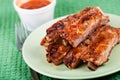 Closeup of barbecued pork ribs Royalty Free Stock Photo