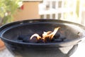 Closeup of barbeque fire Royalty Free Stock Photo