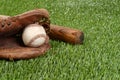 Closeup baseball in glove