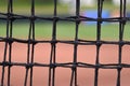 Closeup of a baseball net