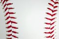 Closeup of baseball stitching