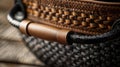 Closeup of the basket handle padded with heatresistant material for safe handling while cooking Royalty Free Stock Photo