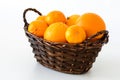 Closeup of a basket of oranges and mandarins Royalty Free Stock Photo