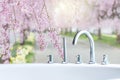 Closeup bathtub faucet Royalty Free Stock Photo