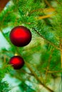 Closeup bauble Christmas tree ornament decoration.