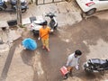 Closeup of BBMP Worker or Doctor sterilise only female stray street dogs at Laggere Royalty Free Stock Photo