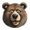 Closeup of a bear\'s head with a big smile sticker - bullish appl