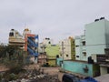 Closeup of Beautiful Cityscape or City Multi floor residential buildings with road view