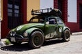 Closeup of a beautiful classic offroad Volkswagen Kaefer on a street in San Cristobal