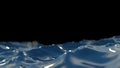 Closeup of beautiful clear deep blue turquoise sea ocean water surface with ripples and waves isolated on seascape black