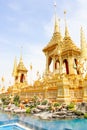 Closeup Beautiful gold view The Royal Crematorium for HM the late King Bhumibol Adulyadej at November 04, 2017