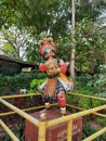 Closeup of beautiful icons of different types of ethnic dress wear local people statue located in the Janapada Loka Folk Art