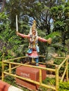 Closeup of beautiful icons of different types of ethnic dress wear local people statue located in the Janapada Loka Folk Art