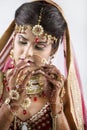 Closeup of Beautiful Indian Bride Royalty Free Stock Photo