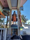 Closeup of beautiful Jodi Veerabhadra Swamy Temple and Shivakumara Swamiji, Jagadguru Veera Gangadhara Rajadeshi Kendra Swamiji