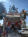 Closeup of beautiful Jodi Veerabhadra Swamy Temple and Shivakumara Swamiji, Jagadguru Veera Gangadhara Rajadeshi Kendra Swamiji