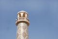 Closeup of the beautiful ornamented minaret in Katara village, Qatar Royalty Free Stock Photo