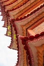 Closeup of roofline architectural details of the Tran Quoc Pagoda, Hanoi, Vietnam Royalty Free Stock Photo