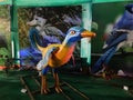 Closeup of beautiful robotic birds and big wheel amusement park near the Kamakshipalya Ground Royalty Free Stock Photo