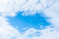 Closeup beautiful sky with cloud natural background texture.Fantastic soft white clouds against blue sky background with sun light Royalty Free Stock Photo