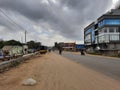 Closeup of beautiful view of Magadi Road, Kadabagere Cross during road widening State Highway 85