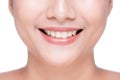 Closeup of beautiful woman smile with white teeth Royalty Free Stock Photo